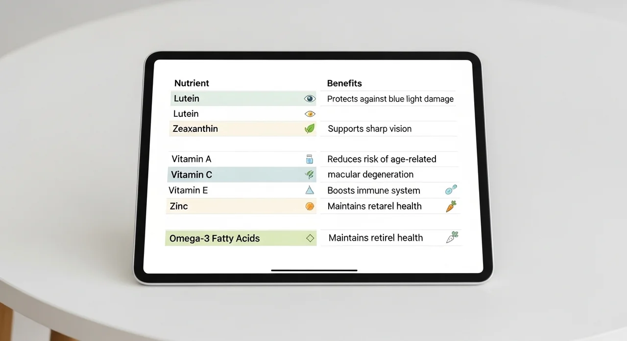 상황별 눈 영양소 선택 기준 (비교표)