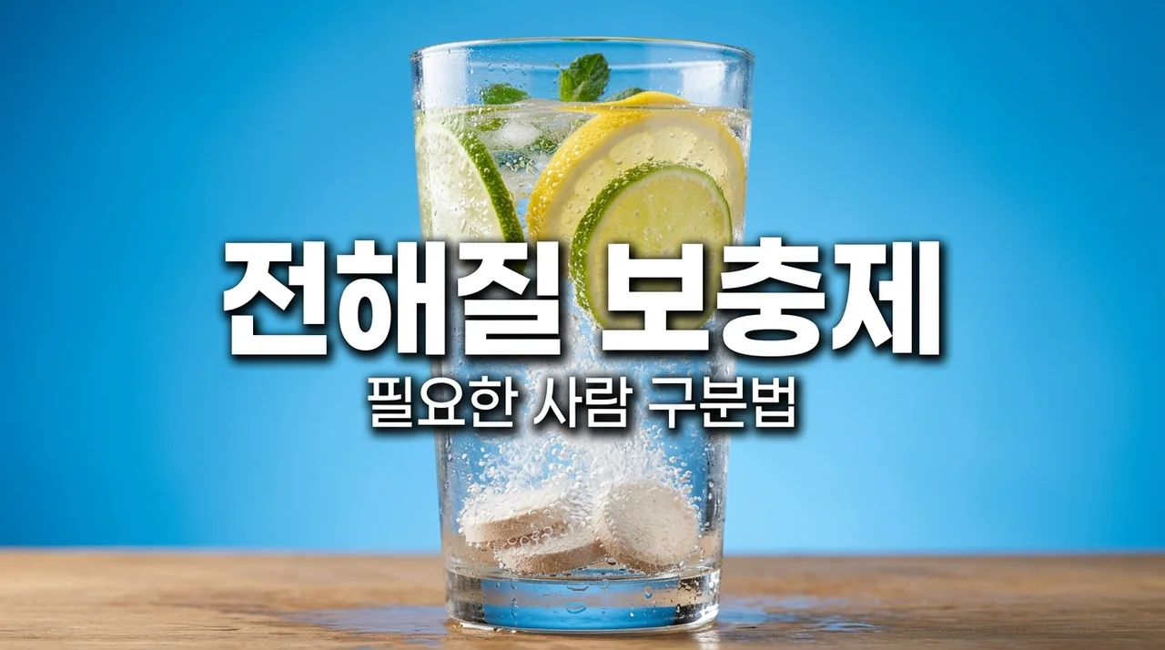 전해질 보충제 꼭 필요할까? 필요한 사람 vs 필요 없는 사람 구분법