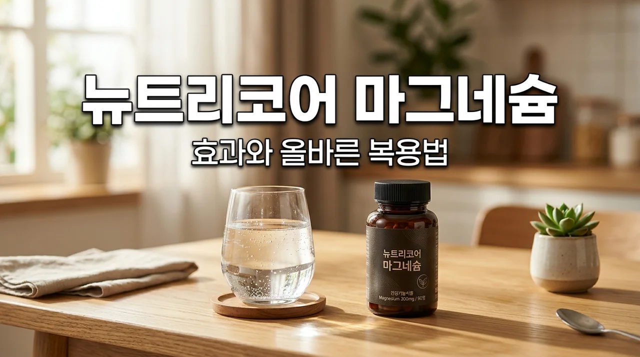뉴트리코어마그네슘 효과 복용법 총정리! 칼마디 시너지와 먹는 시간 팁
