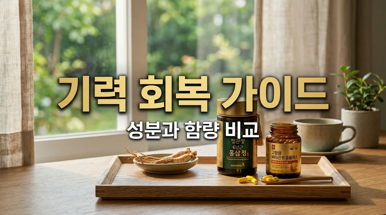 기력이 없을때 기력 보충 영양제 추천 및 복용법 3가지 가이드