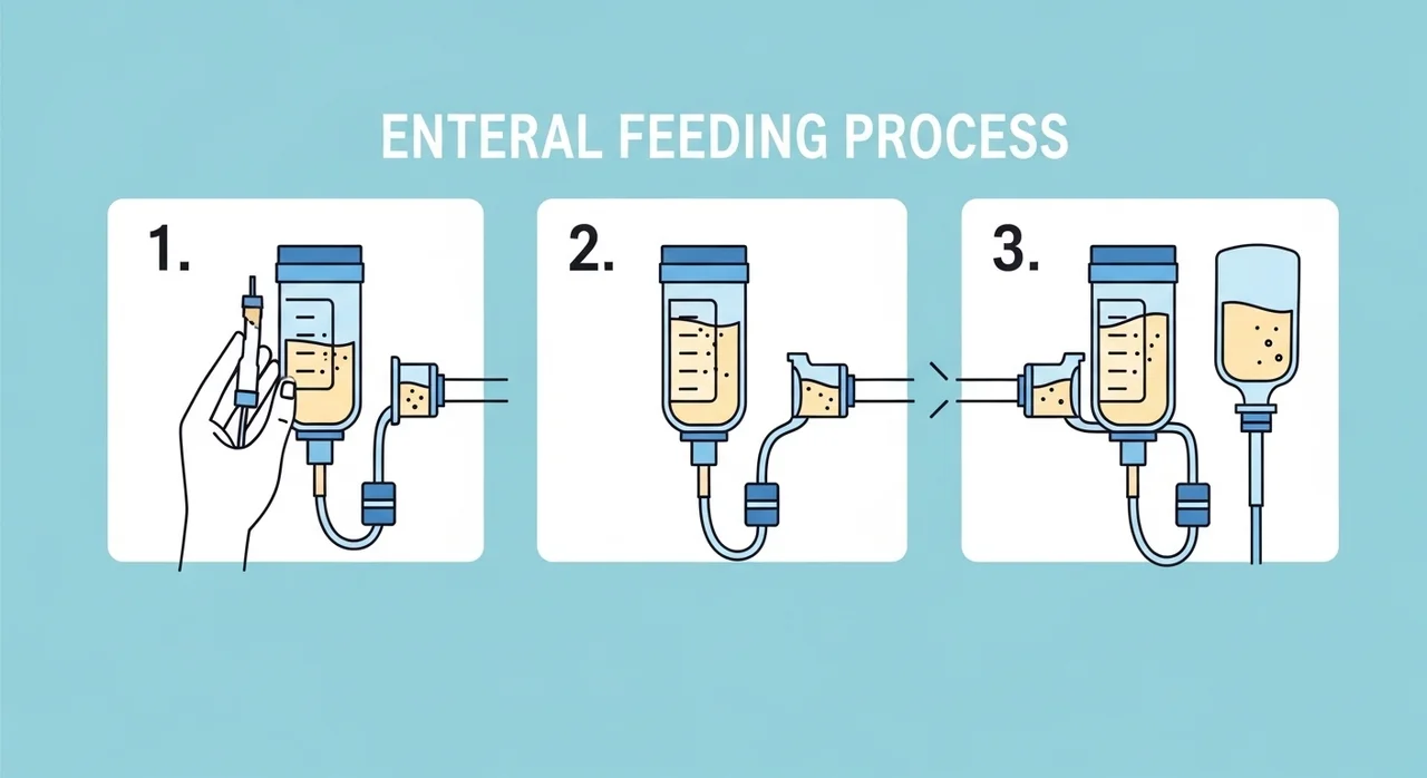 안전한 경관유동식 복용 단계