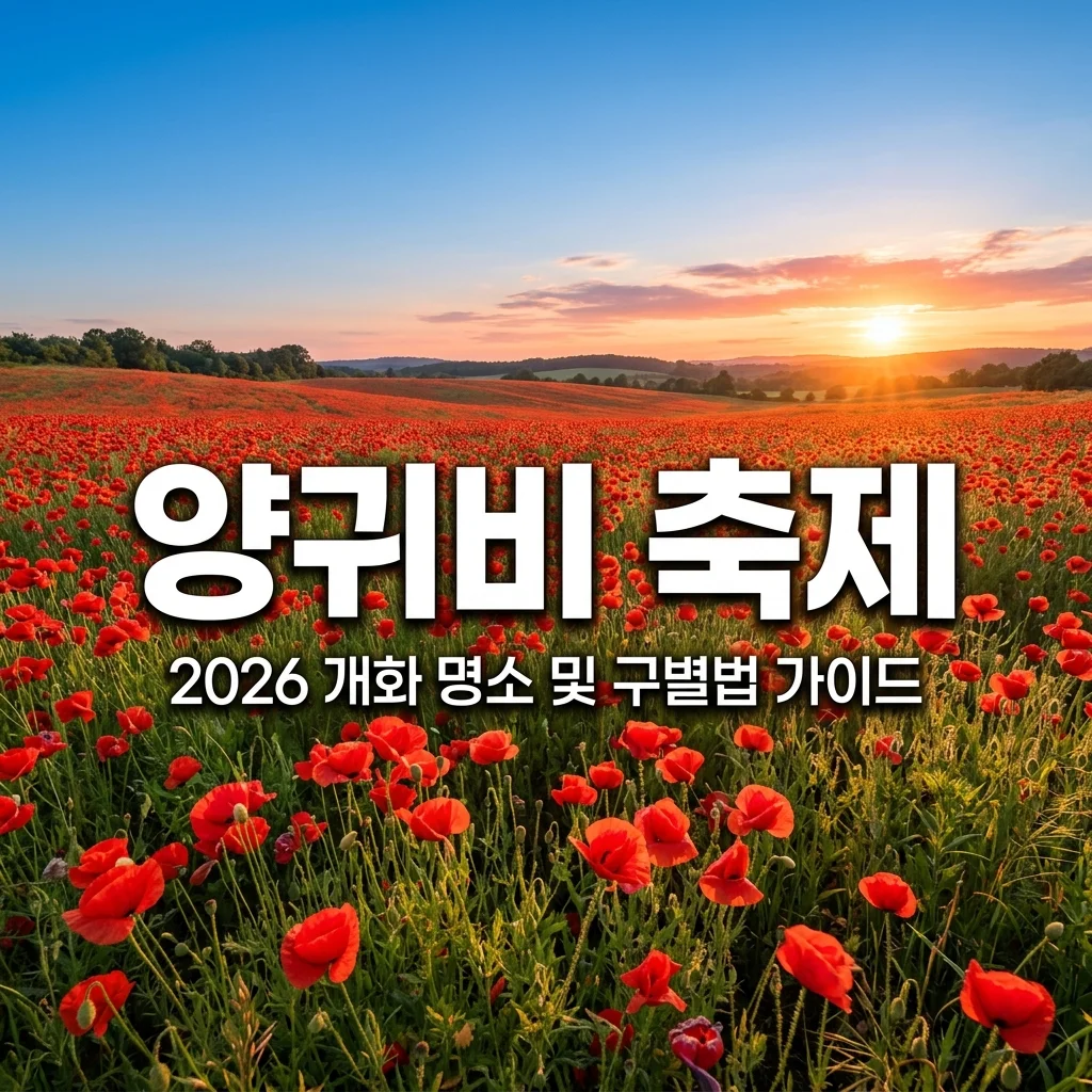 2026 양귀비 축제 명소 BEST 4! 개화 시기 및 마약 양귀비 구별법 총정리
